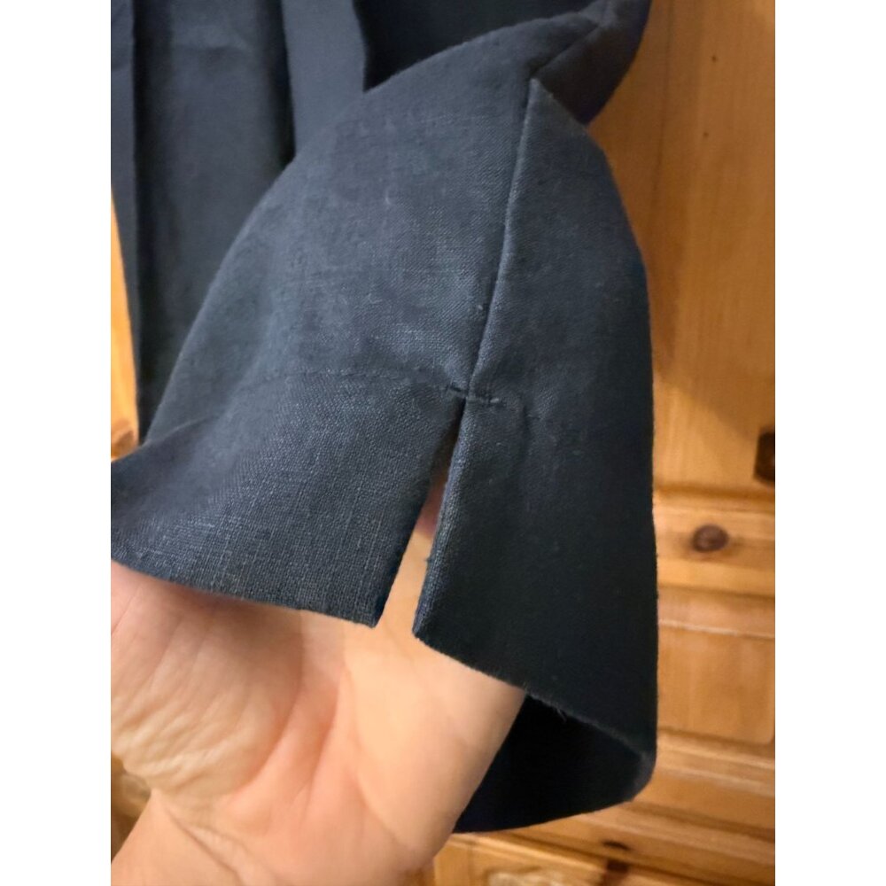 Vtg Liz Claiborne Audra Womens Black Linen Wide-Leg Pants Size 10 Comfortable - Picture 4 of 13